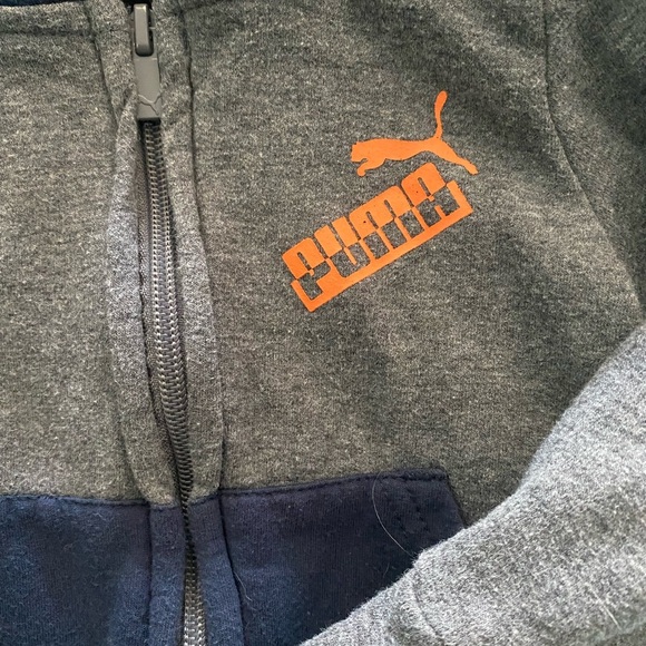 Puma Blue and Gray Zip-Up Hoodie - Picture 6 of 6